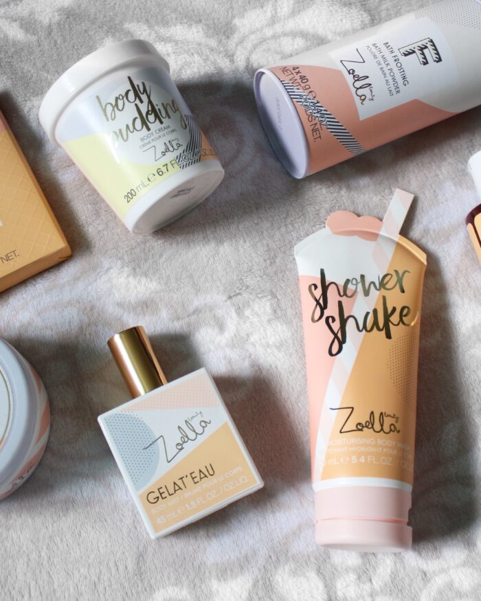 A photo of the entire Zoella beauty jelly and gelato range