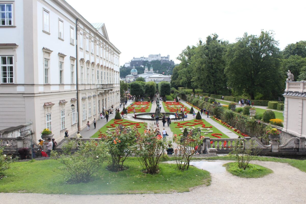 A photo of mirabel gardens and palace in Salzburg