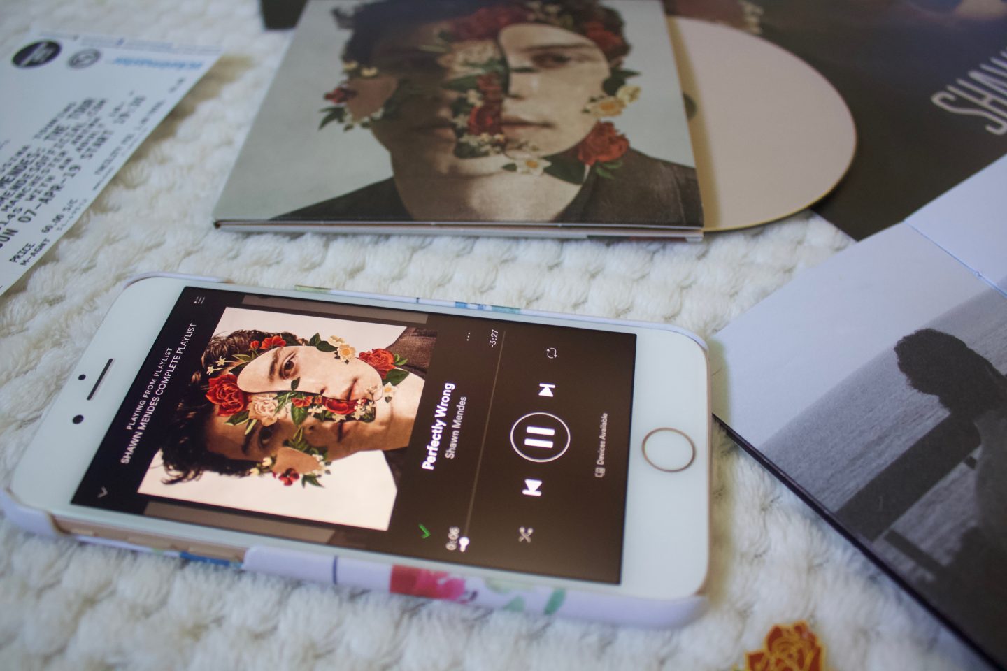 A photo showing my phone which shows that I'm listening to the song 'Perfectly wrong'